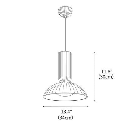 RoyaleGlow Pleated Dome Pendant Light - Modern Fluted Ceiling Fixture for Dining & Kitchen