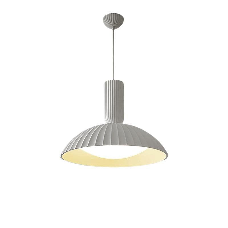 RoyaleGlow Pleated Dome Pendant Light - Modern Fluted Ceiling Fixture for Dining & Kitchen