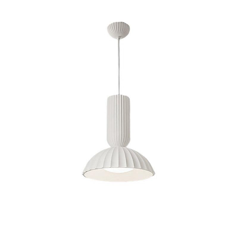 RoyaleGlow Pleated Dome Pendant Light - Modern Fluted Ceiling Fixture for Dining & Kitchen