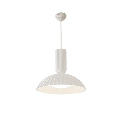 RoyaleGlow Pleated Dome Pendant Light - Modern Fluted Ceiling Fixture for Dining & Kitchen