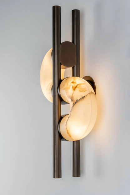 Royelux Alabaster Dual Disc Sconce - Modern LED Wall Light for Hallways