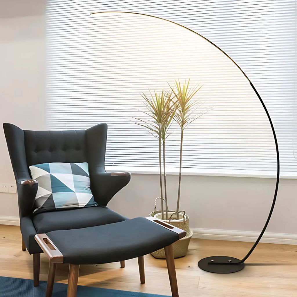 Arc Dimmable Black Floor Lamp | Nordic LED Stand Light 1