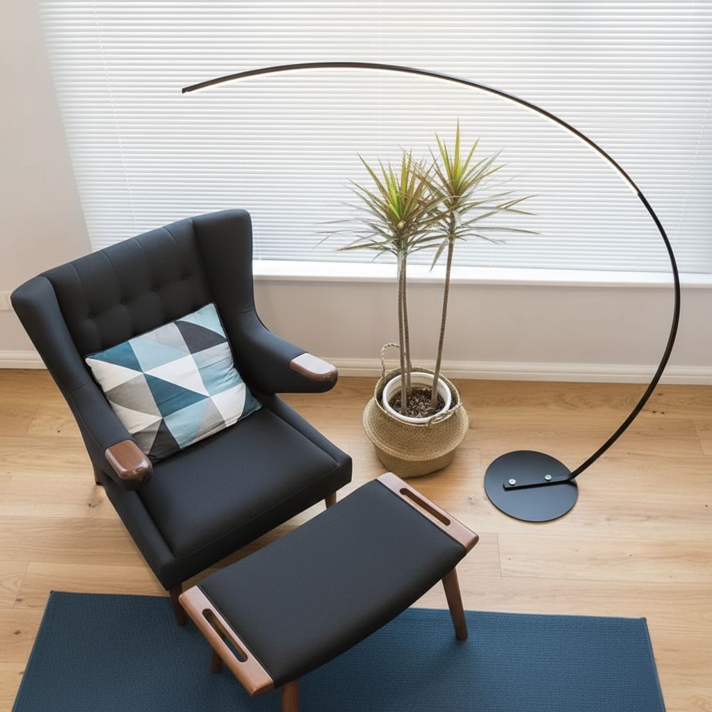 Arc Dimmable Black Floor Lamp | Nordic LED Stand Light 3