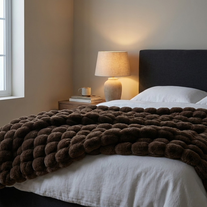 Arctic Plush Faux Rabbit Fur Throw Blanket 1