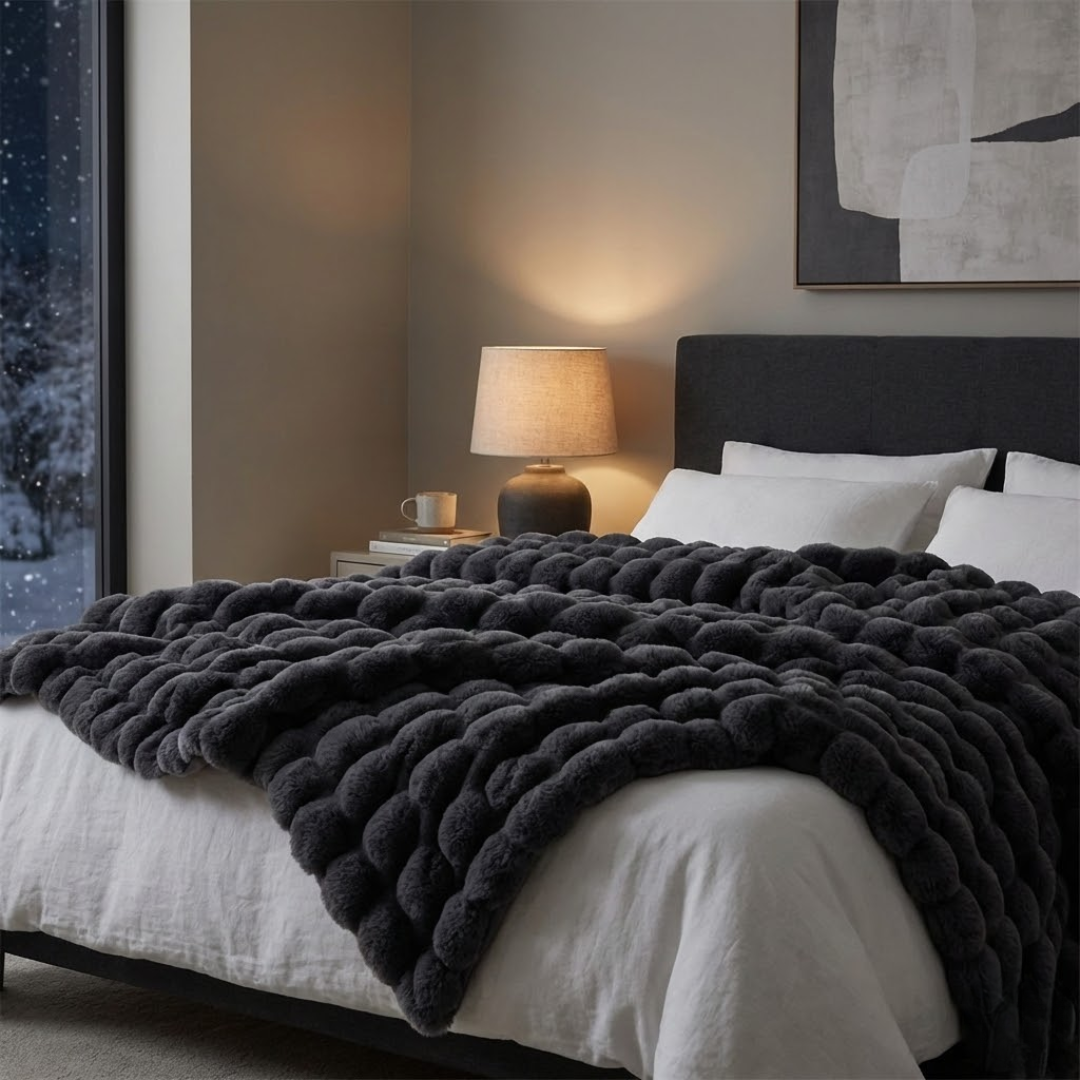 Arctic Plush Faux Rabbit Fur Throw Blanket 2