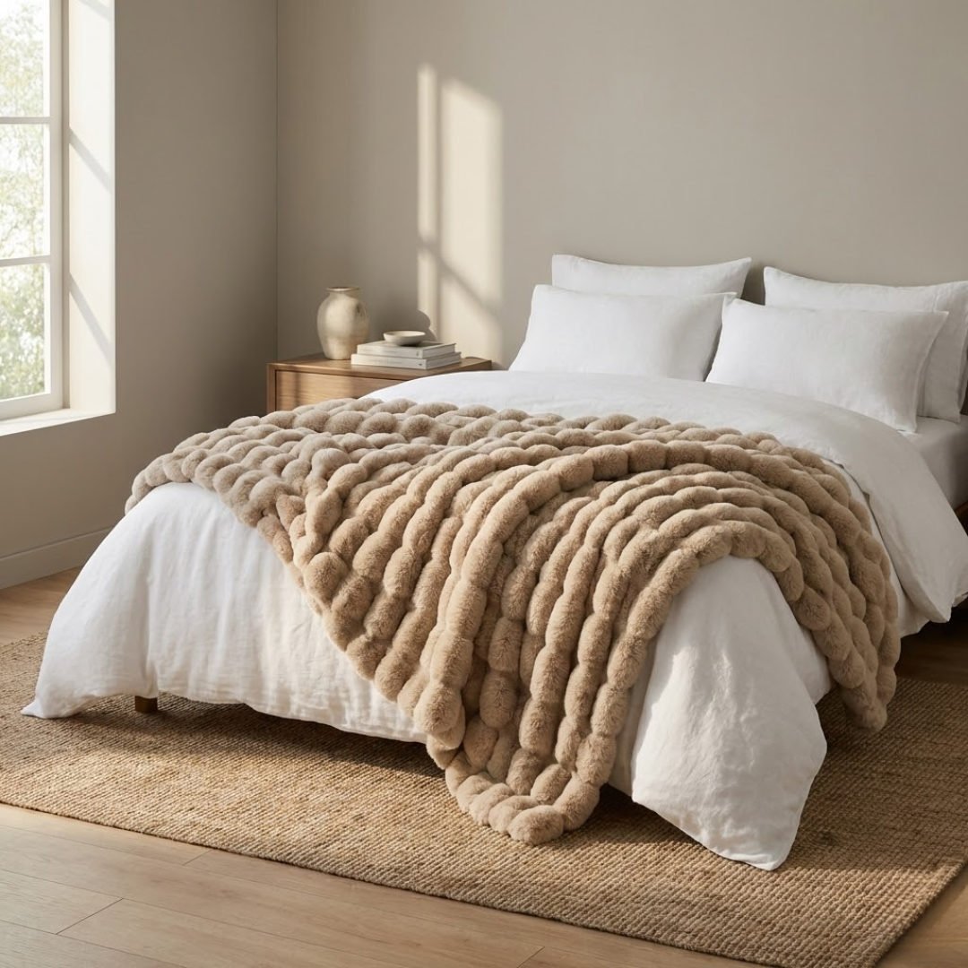 Arctic Plush Faux Rabbit Fur Throw Blanket 3