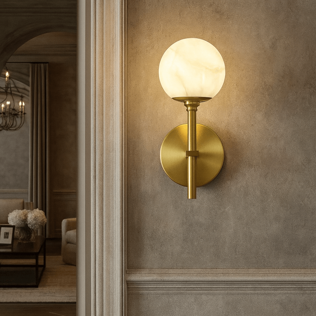 Aria Copper & Marble Wall Sconce 0