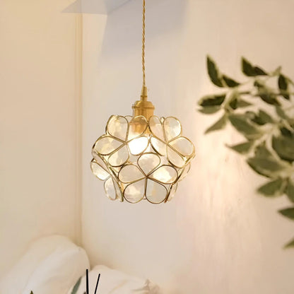 LuxRoyale Cherry Blossom Glass Pendant Lamp for Nordic Floral Living Room