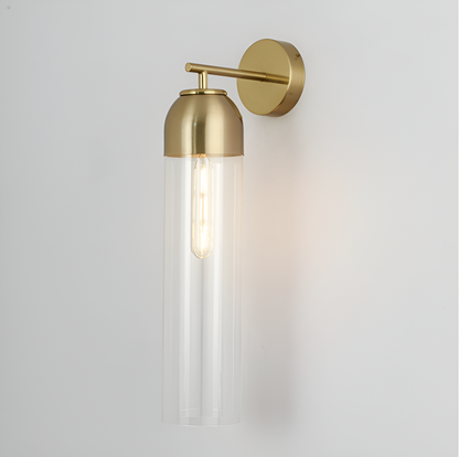 LuxRoyale Art Glass Wall Sconce With Brass Cap And Ambient Glow