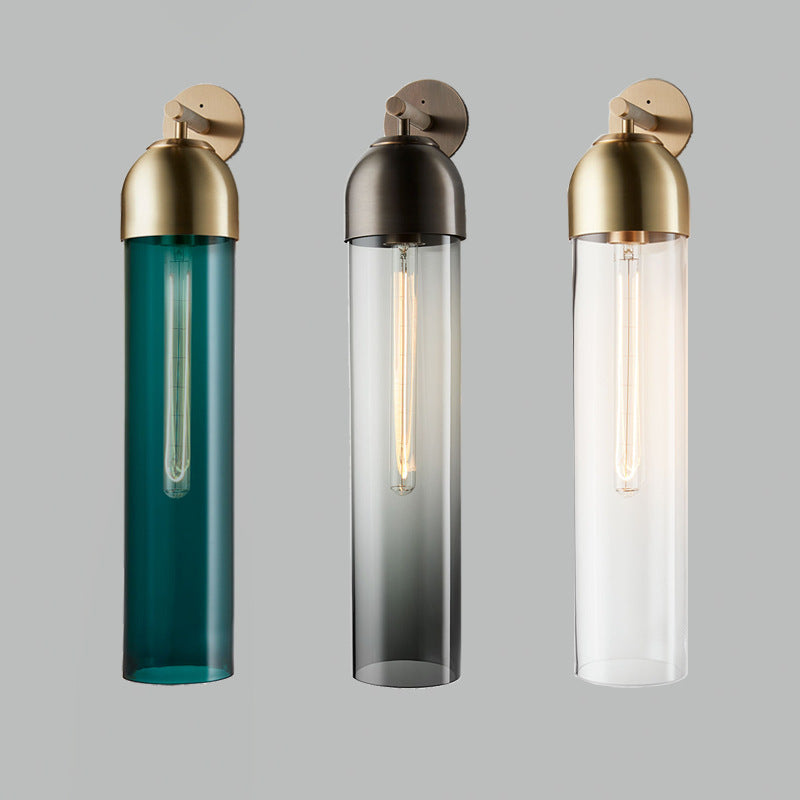 LuxRoyale Art Glass Wall Sconce With Brass Cap And Ambient Glow