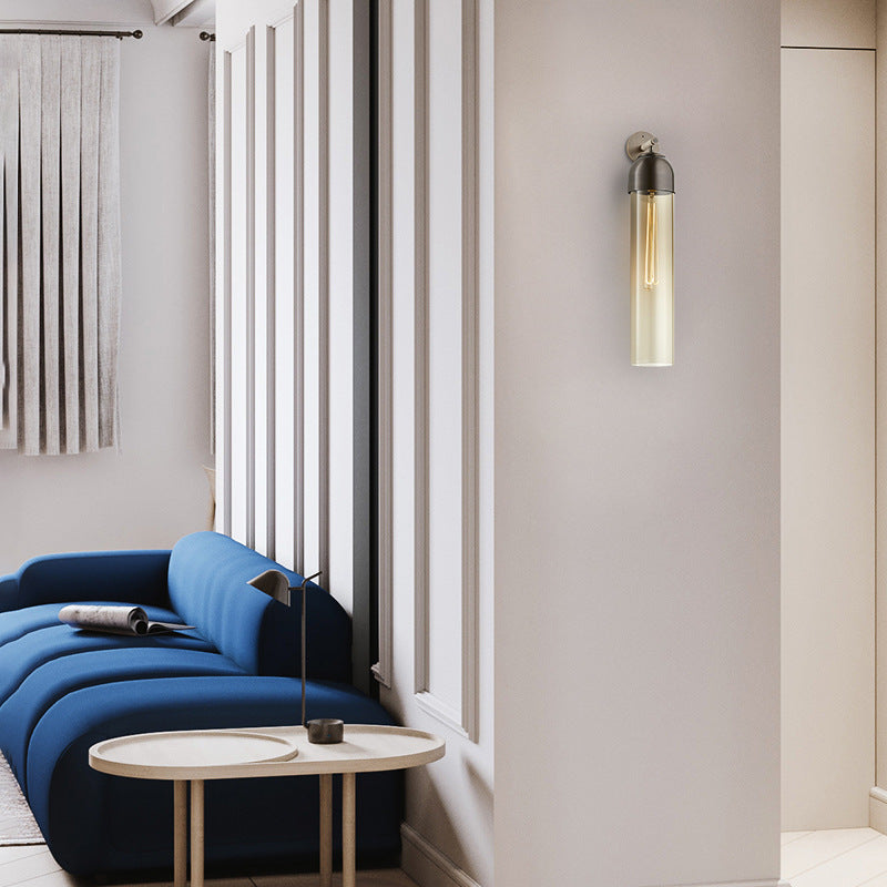 LuxRoyale Art Glass Wall Sconce With Brass Cap And Ambient Glow