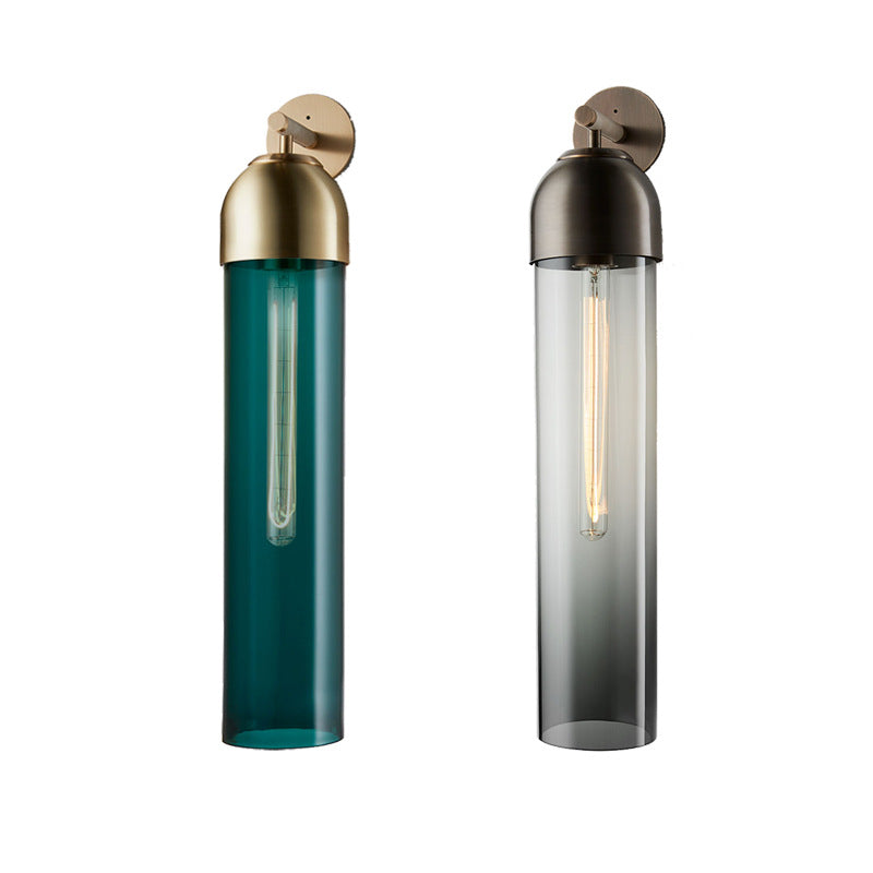 LuxRoyale Art Glass Wall Sconce With Brass Cap And Ambient Glow