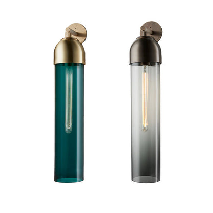 LuxRoyale Art Glass Wall Sconce With Brass Cap And Ambient Glow