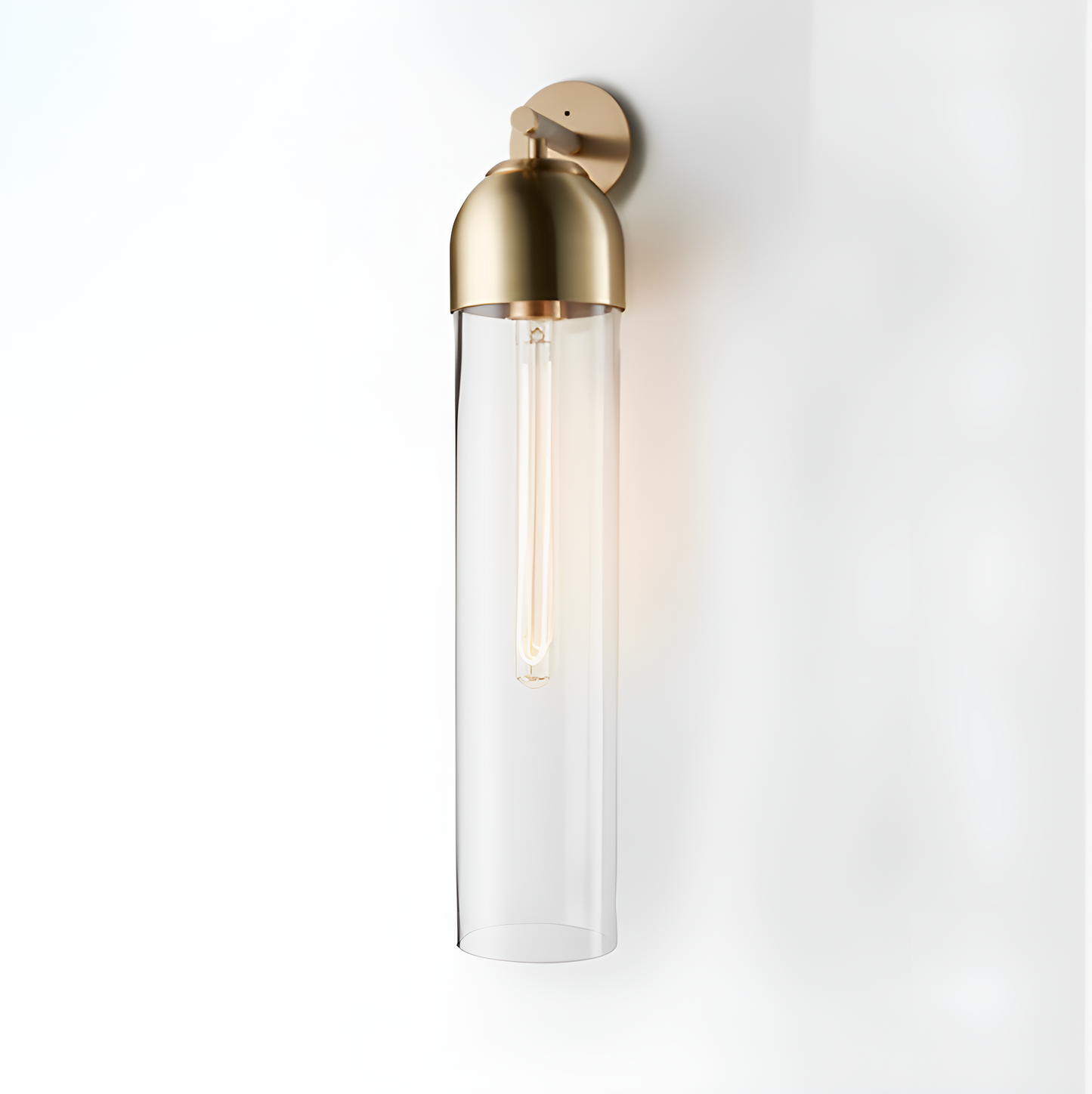 LuxRoyale Art Glass Wall Sconce With Brass Cap And Ambient Glow