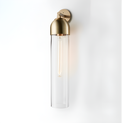 LuxRoyale Art Glass Wall Sconce With Brass Cap And Ambient Glow