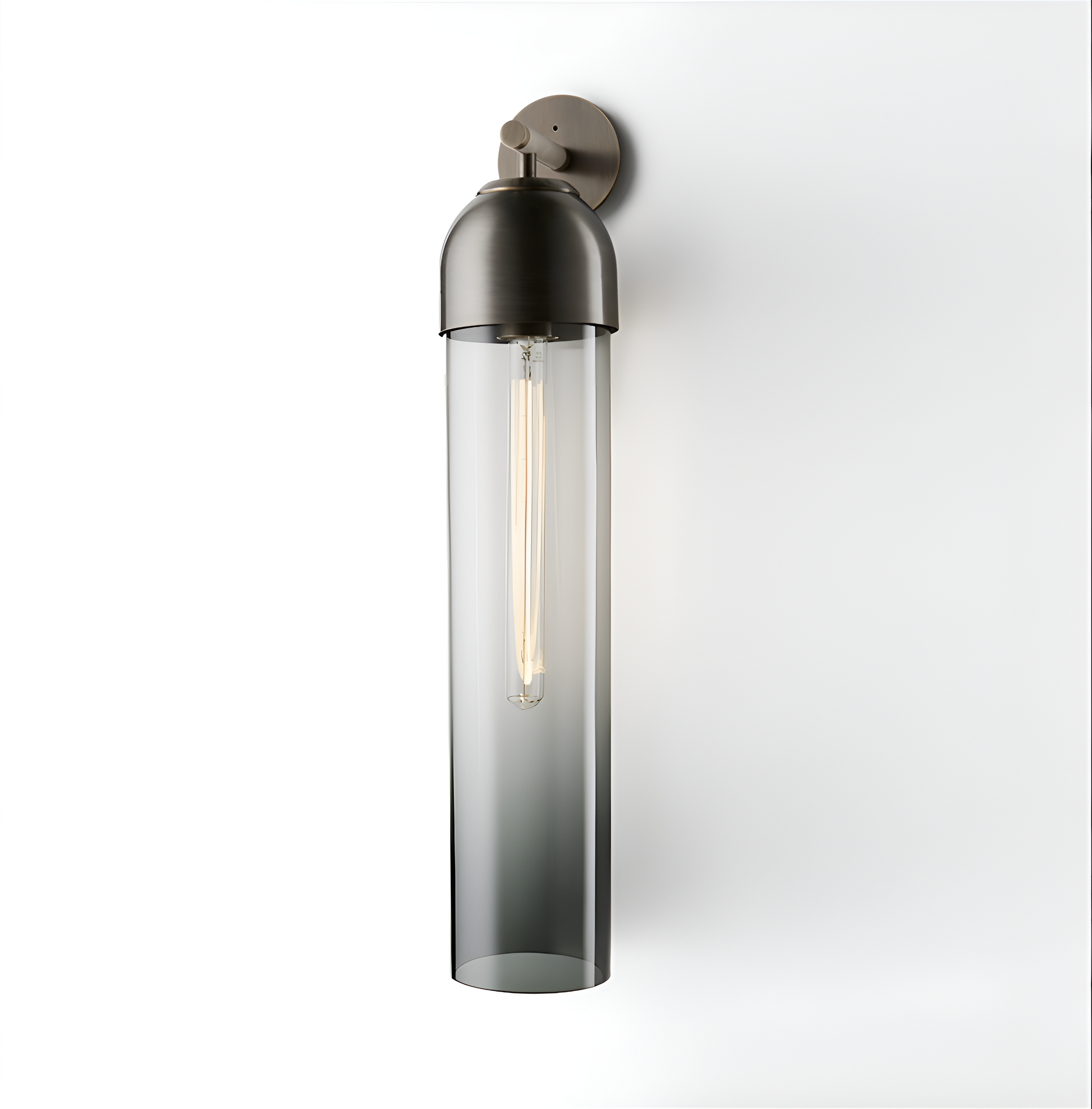 LuxRoyale Art Glass Wall Sconce With Brass Cap And Ambient Glow