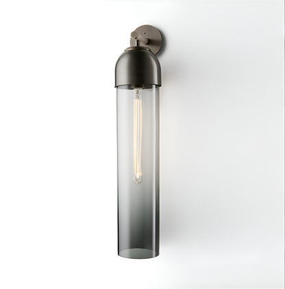 LuxRoyale Art Glass Wall Sconce With Brass Cap And Ambient Glow