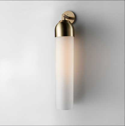 LuxRoyale Art Glass Wall Sconce With Brass Cap And Ambient Glow