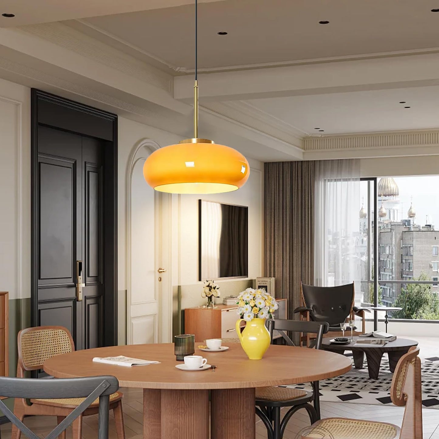 Artistic Glass Pendant Light, Bread Shape 2