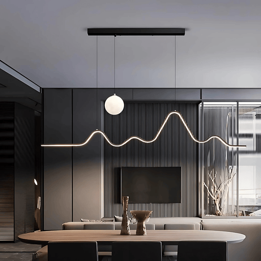 RoyaleGlow Modern LED Mountain Chandelier - Dining Room Hanging Light Fixture - Royale Basic
