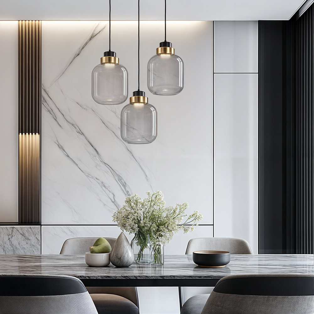RoyaleGlow Ashton Glass Pendant Lights for Retro Elegance