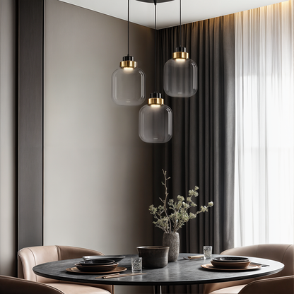 RoyaleGlow Ashton Glass Pendant Lights for Retro Elegance