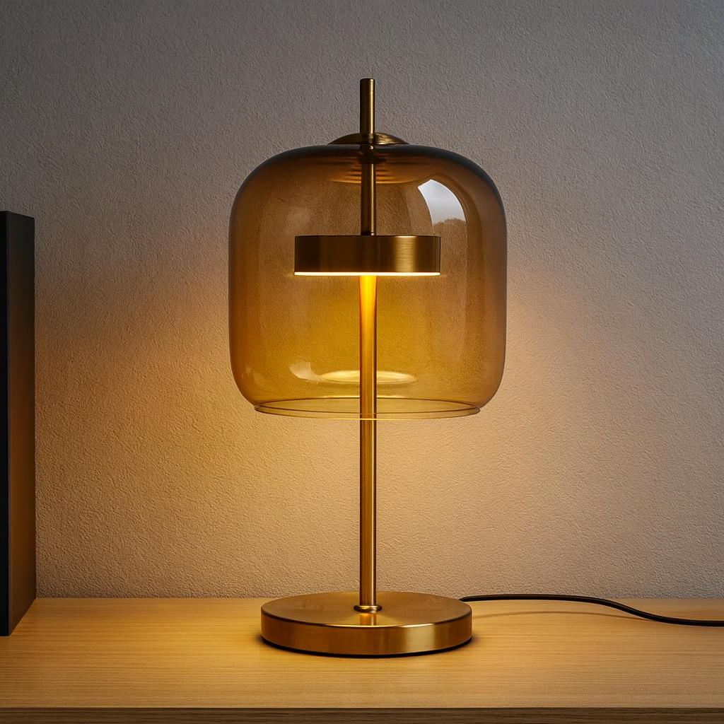 Aurelia Stained Glass Table Lamp – Gold Iron Base