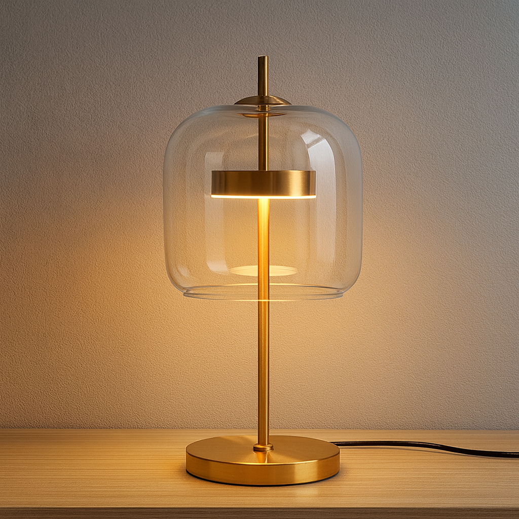 Aurelia Stained Glass Table Lamp – Gold Iron Base