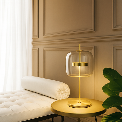 Aurelia Stained Glass Table Lamp – Gold Iron Base