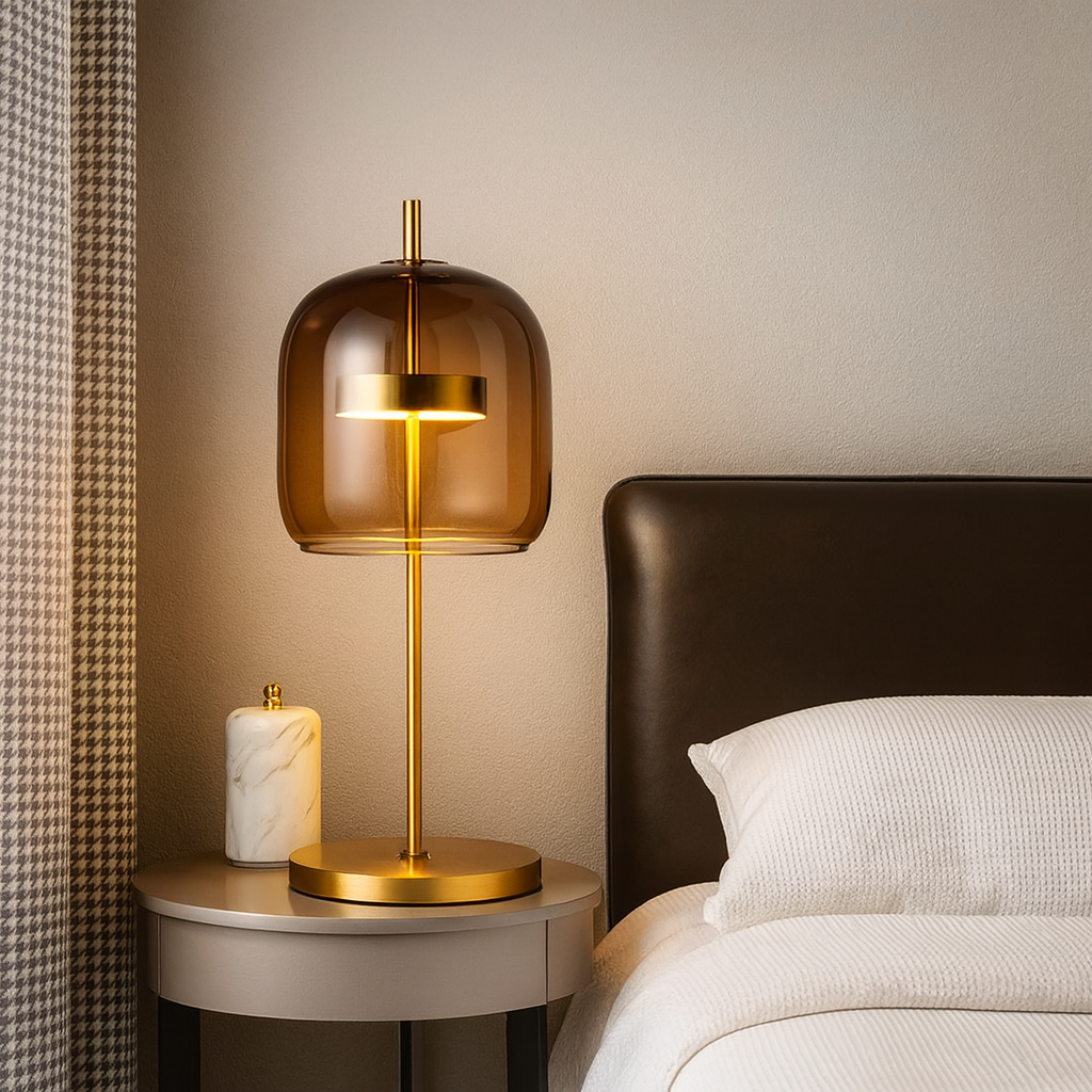 Aurelia Stained Glass Table Lamp – Gold Iron Base