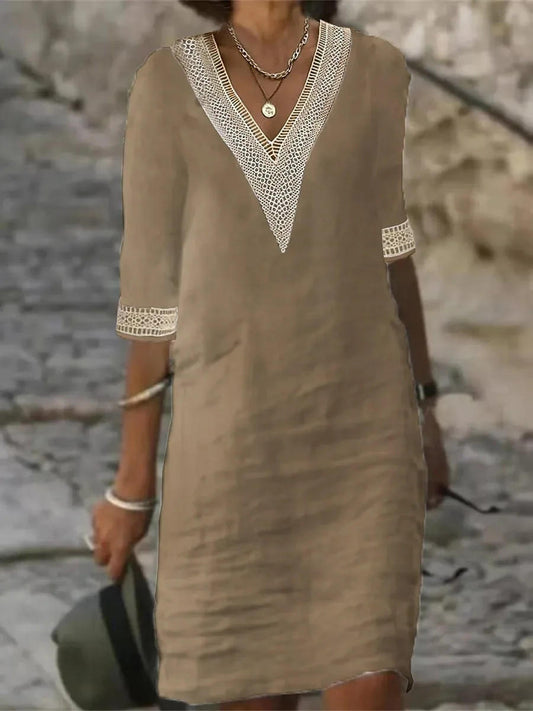 Luxora Elegant Half-Sleeve Dress for Summer Style