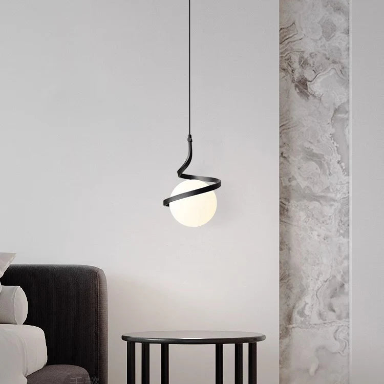 LuxRoyale Nordic LED Pendant Light With Glass Orb
