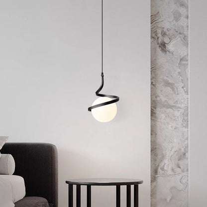 LuxRoyale Nordic LED Pendant Light With Glass Orb