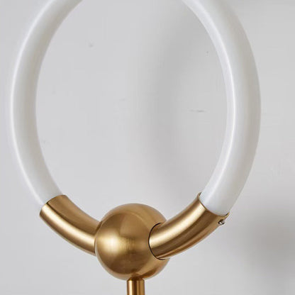RoyaleGlow Modern LED Wall Sconce, Gold & Black Iron, Acrylic Circle Light for Bedroom