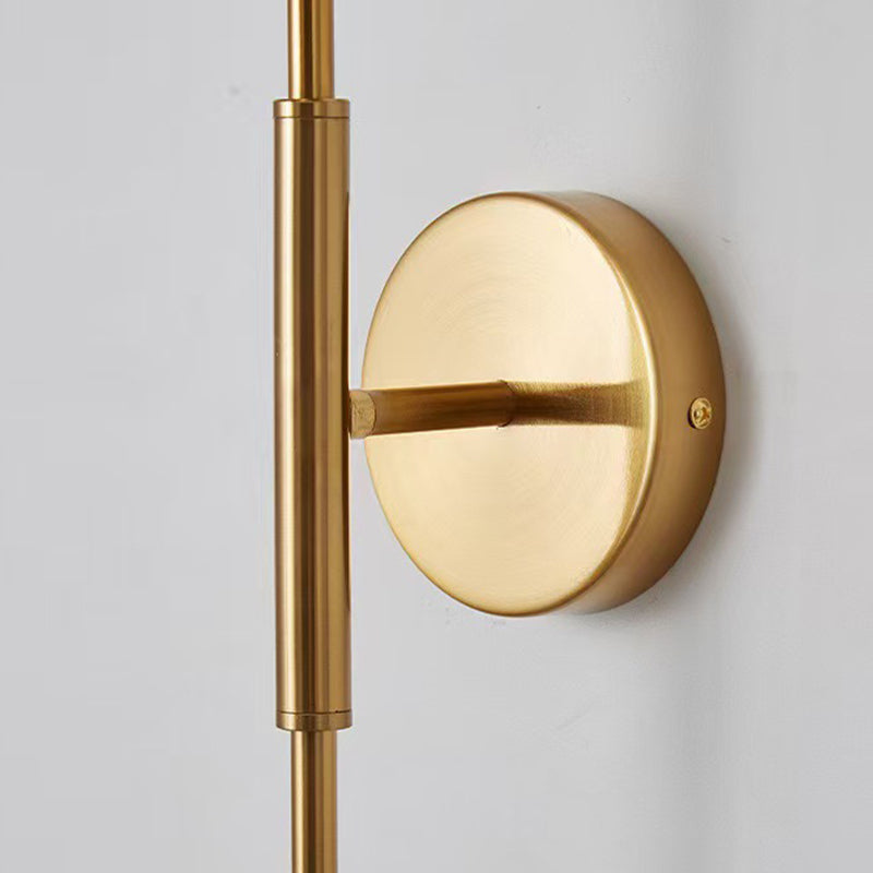 RoyaleGlow Modern LED Wall Sconce, Gold & Black Iron, Acrylic Circle Light for Bedroom