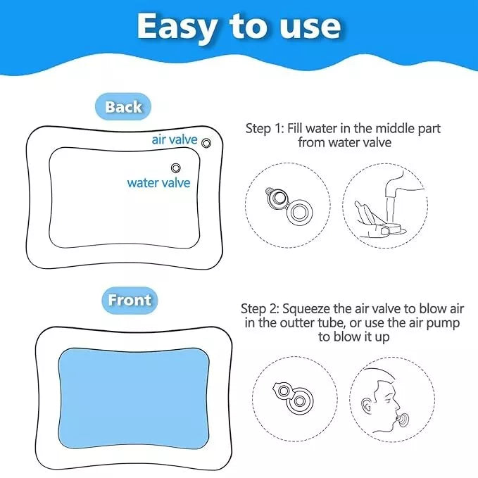 RoyaleGlow Baby Water Play Mat for Tummy Time Fun