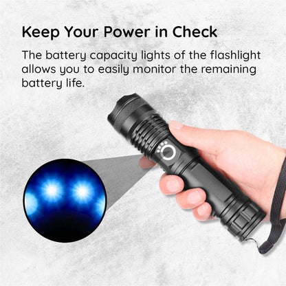 Royaleva USB Powerful Flashlight Torch with Telescopic Zoom