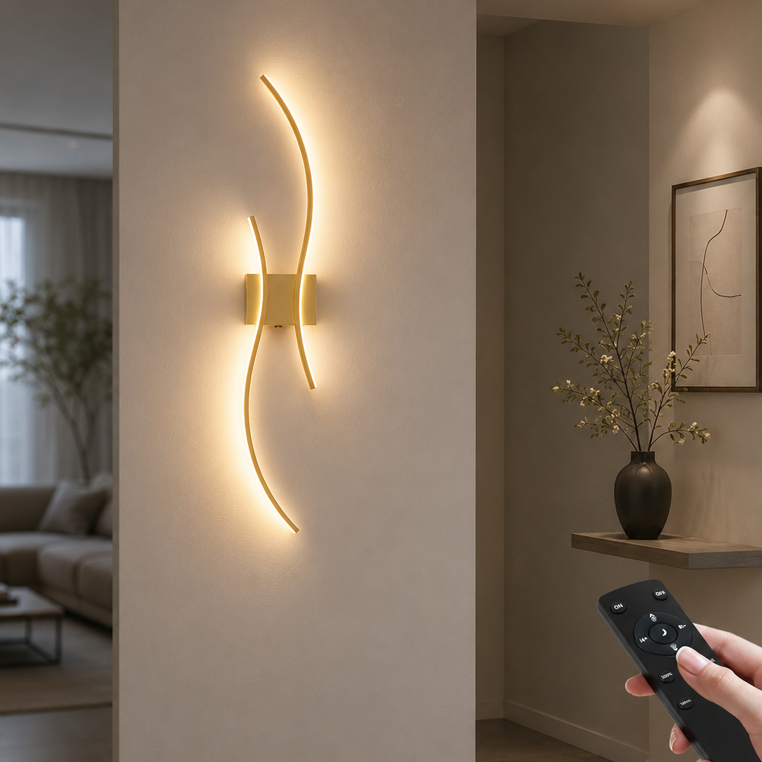  Battery Operated Gold color  Wall Sconce  with Remote Control | Wireless Wall Sconces with Stepless 3CCT & Dimming Wall Lights for Living Room, Hallway, Bedroom