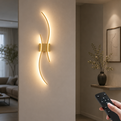  Battery Operated Gold color  Wall Sconce  with Remote Control | Wireless Wall Sconces with Stepless 3CCT & Dimming Wall Lights for Living Room, Hallway, Bedroom