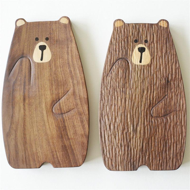 RoyaleGlow Rustic Bear Wood Cutting Board - Unique Animal-Shaped Charcuterie & Serving Tray-Royale Basic