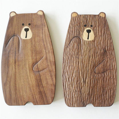 RoyaleGlow Rustic Bear Wood Cutting Board - Unique Animal-Shaped Charcuterie & Serving Tray-Royale Basic
