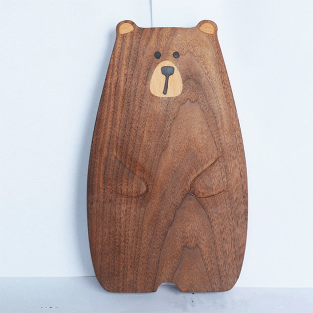 RoyaleGlow Rustic Bear Wood Cutting Board - Unique Animal-Shaped Charcuterie & Serving Tray-Royale Basic