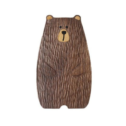 RoyaleGlow Rustic Bear Wood Cutting Board - Unique Animal-Shaped Charcuterie & Serving Tray-Royale Basic