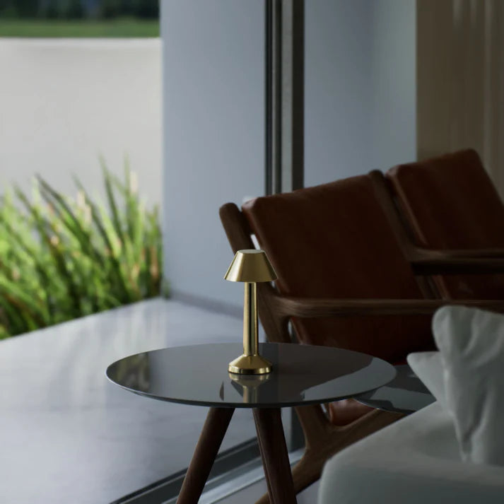 Ambient Oblique Modern Cordless Table Lamp – Adjustable Lighting Modes & USB Rechargeable - Silver