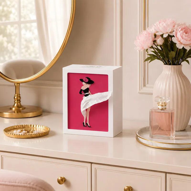 LuxRoyale Enchanting Ballerina Tissue Box with LED Light – Elegant Dance Illusion Decor-Royale Basic