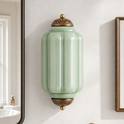 Bennet Vintage Scallop Milk Glass Flush Sconce Wall Light 0