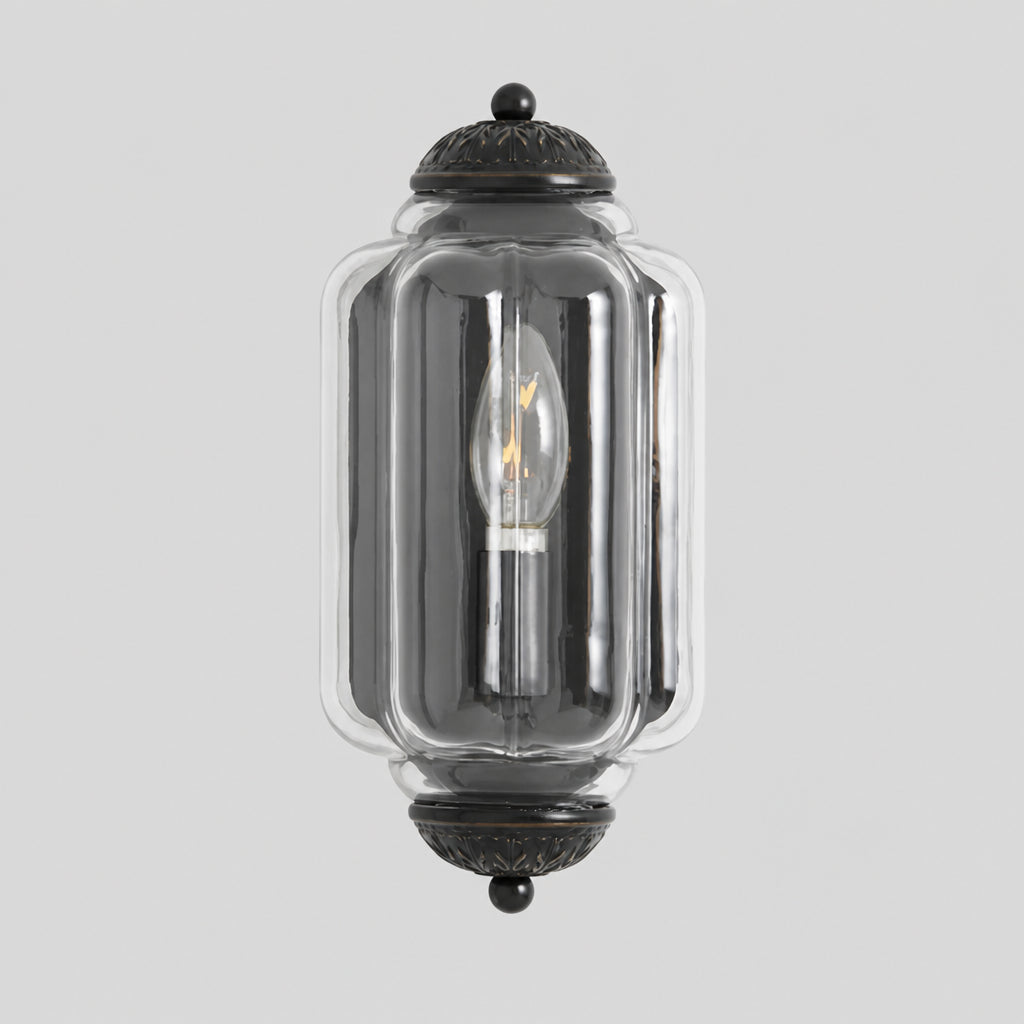 Bennet Vintage Scallop Milk Glass Flush Sconce Wall Light 12