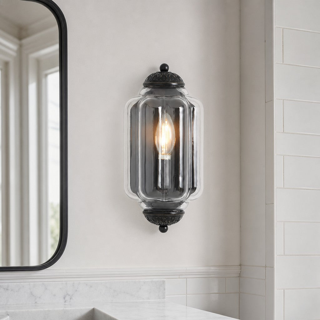 Bennet Vintage Scallop Milk Glass Flush Sconce Wall Light 2