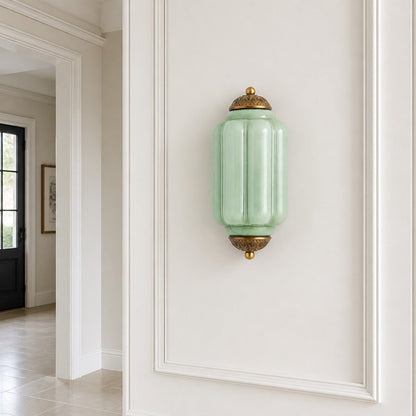 Bennet Vintage Scallop Milk Glass Flush Sconce Wall Light 5