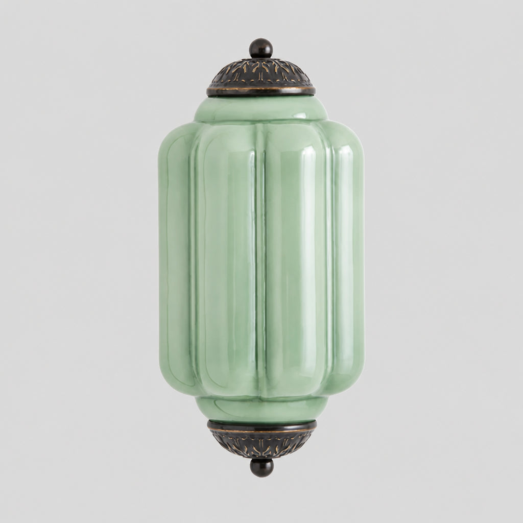 Bennet Vintage Scallop Milk Glass Flush Sconce Wall Light 9